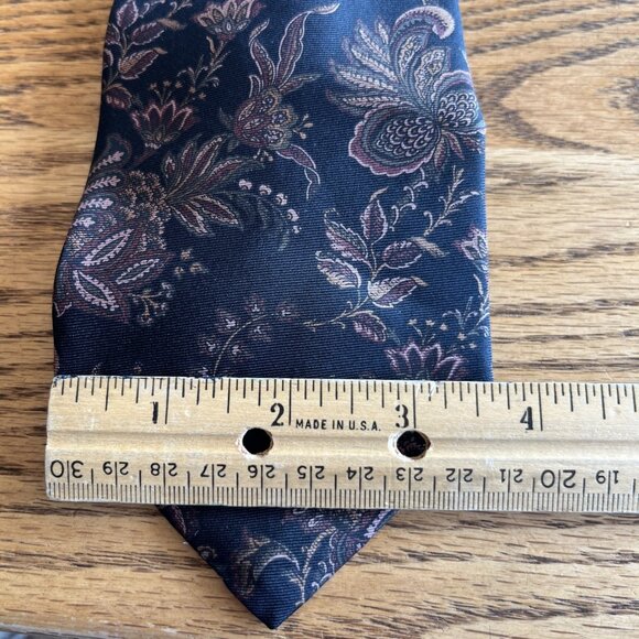 Harve' Benard Ties Lot of 3 Vtg Floral Patterns Pure Silk Black blue Rose Maroon - Picture 5 of 9